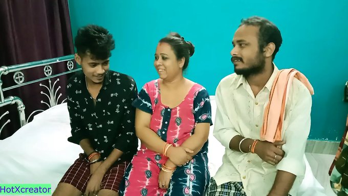 Indian Milf And 18-Year-Old Enjoy A Steamy Three-Way With A Big Cock