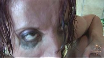 Redhead Grandma Works His Cock Before She Offers Her Hairy Holes