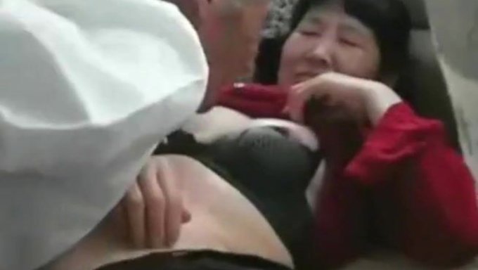 Grandma And Younger Partner In Steamy Car Session