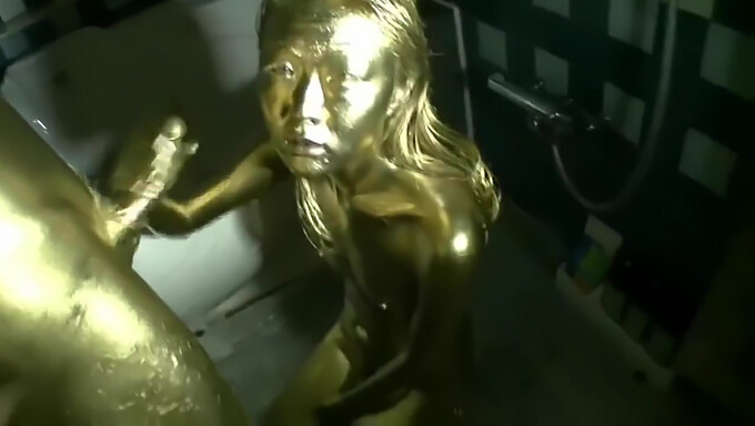 Golden Japanese Sex With A Painted Performer