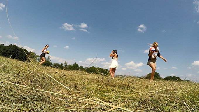 Outdoor Adventure: Young Women Explore Their Bodies In The Wild