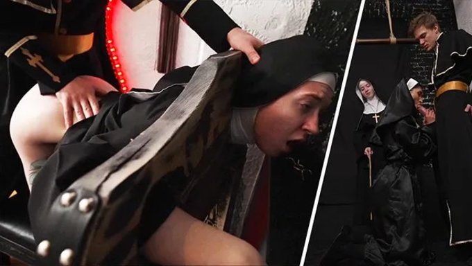 A Redheaded Nun'S Confession To A Priest Turns Into A Creampie