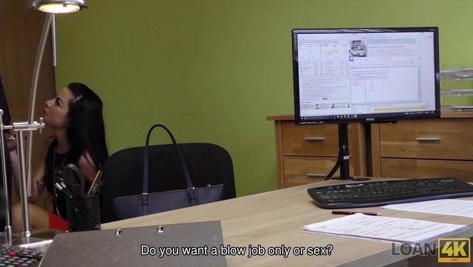 European Babe Inga Devil Visits A Small Loan Company