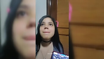 Young Colombian Girlfriend Interrupts Her Boyfriend'S Game For Some Hot Sex