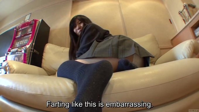 Censored Japanese Schoolgirl Lets One Rip In Hd