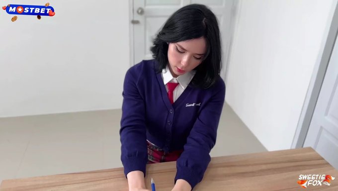 A Student Girl Is Roughly Fucked To Secure A Passing Grade.
