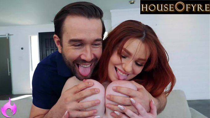 Redhead Hottie Annabel Redd Gets Her Big Jugs Filled.
