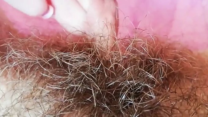 Young Woman'S Hairy Pussy And Clit Get Close-Up In Intense Orgasm