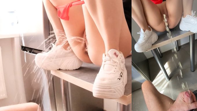 College Student'S Homemade Video Of Pissing On Stepbrother'S Dick In Kitchen