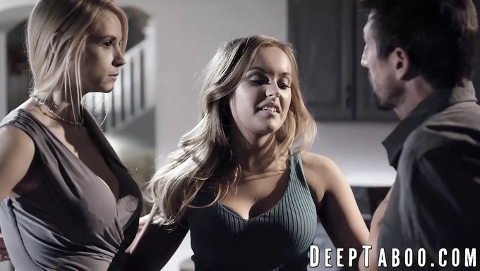 Busty Stepsisters And Stepcousin Indulge In A Hardcore Threesome With A Well-Endowed Man