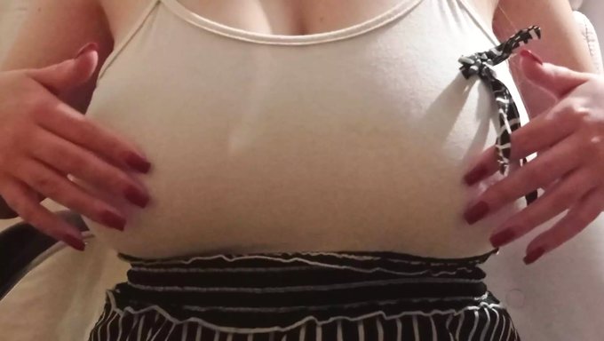Big Tits And Masturbation In The Office - Homemade Video