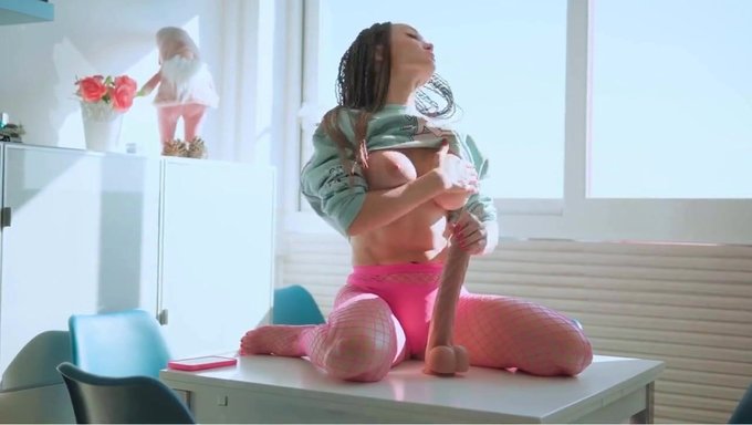 Big Natural Tits Bounce With A Massive Dildo